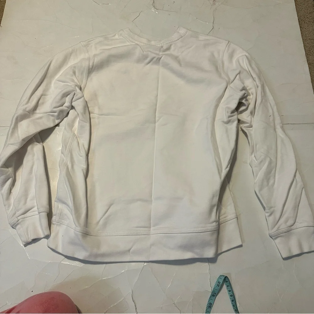 White Nike Women’s Sweater Crew Neck Large Casual Preppy Athletic - Picture 6 of 6